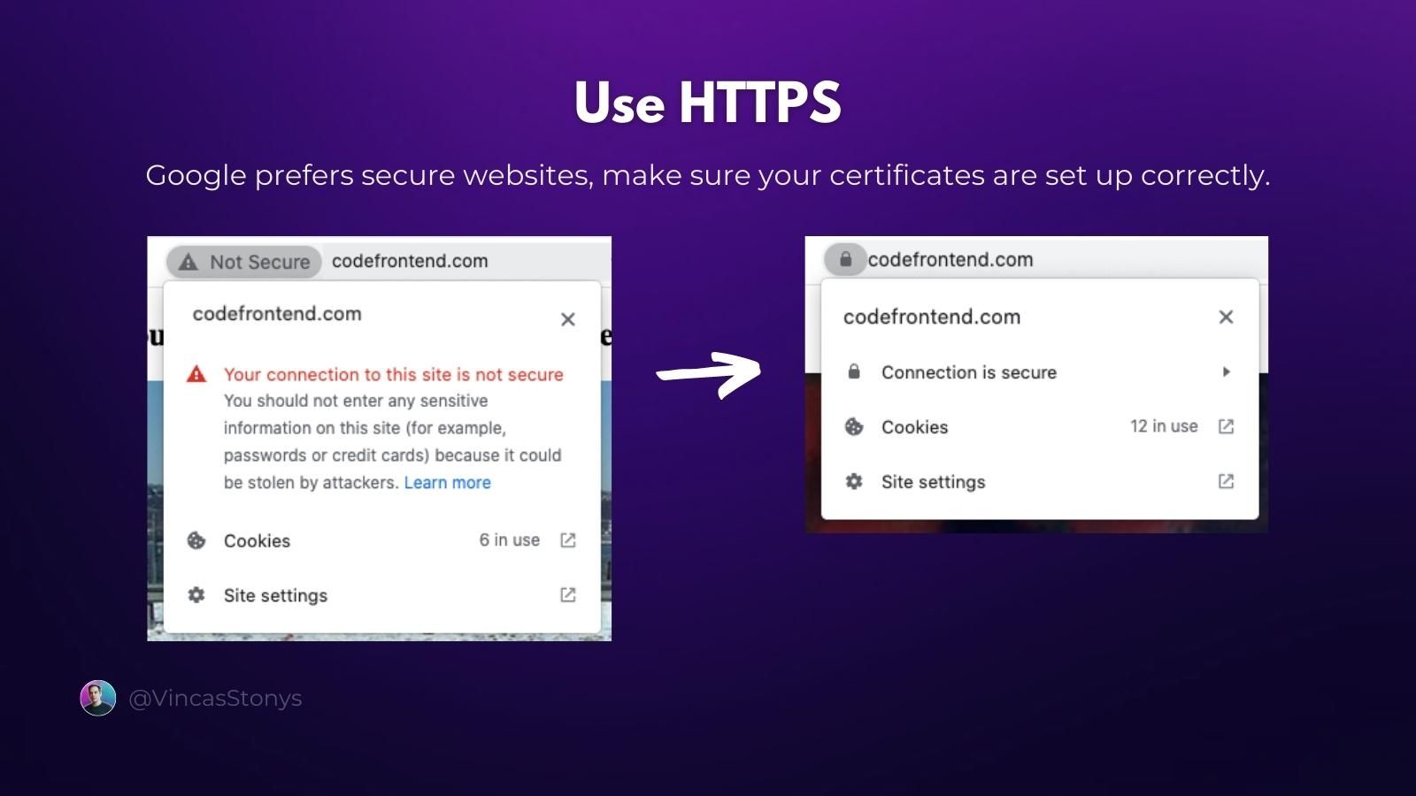 Unsecure page identified with "Not Secure" warning in the browser's navigation bar.