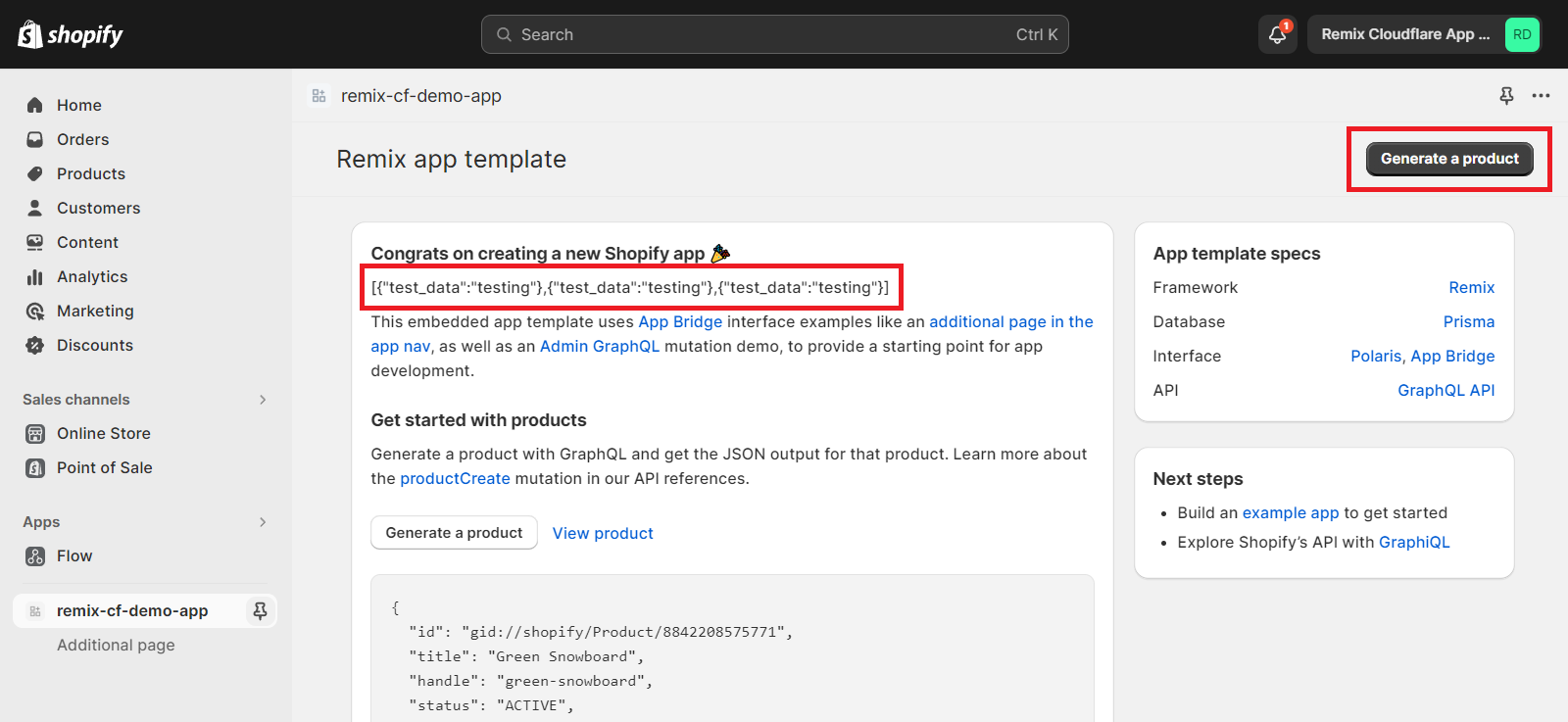 Deploy a Remix+Drizzle Shopify App on Cloudflare Pages, D1 & KV